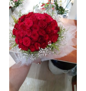 50 kırmızı gül buketi